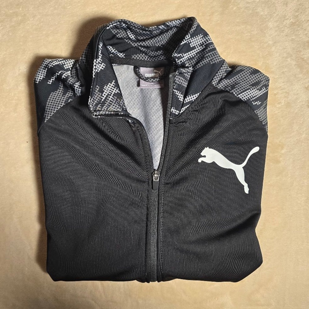 Puma Mens Camo Full Zip Track Jacket Black Grey 846790-01 Size L 1276